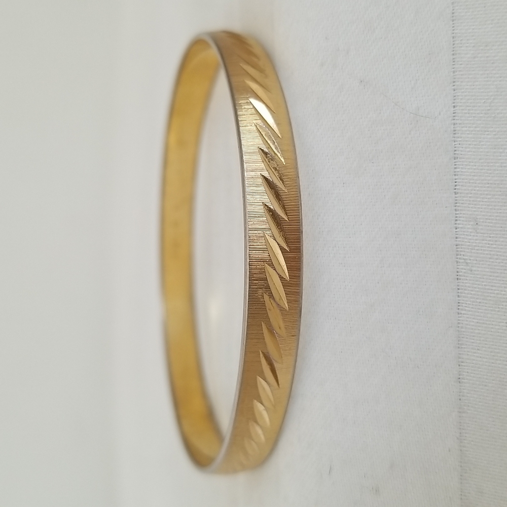 Vintage Monet Gold Etched Bangle Bracelet